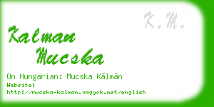 kalman mucska business card