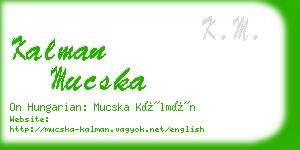kalman mucska business card
